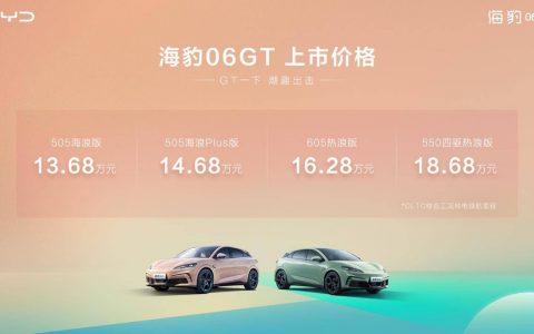 年轻人的第一台gt比亚迪海豹06gt 正式上市，售价13.68万元-18.68万元